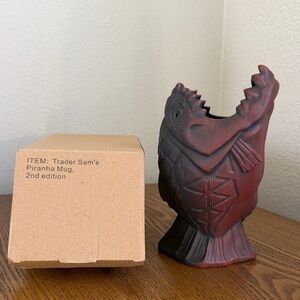 Disney’s Trader Sam's Piranha Mug - Matte Red Ceramic